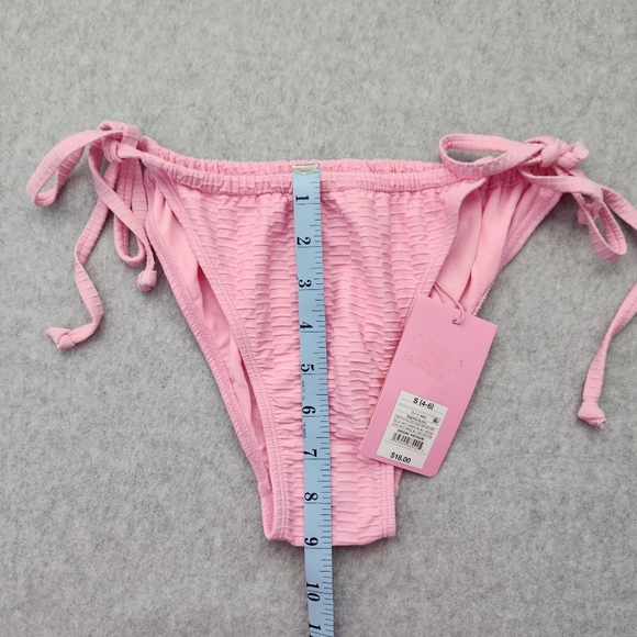 Stoney Clover Lane x Target NWT Women's Pink Textured String Bikini Bottom Sz S - Picture 3 of 9